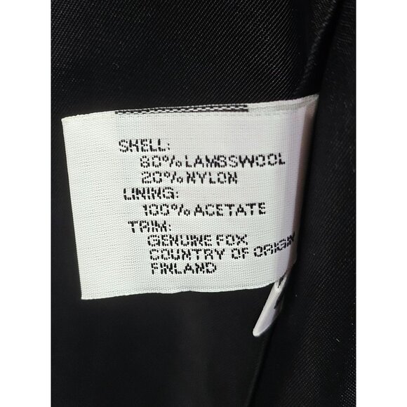 Forecaster Of Boston Women's Black Lambswool Long Coat With Fur Trim Size 6 235 - Picture 9 of 16